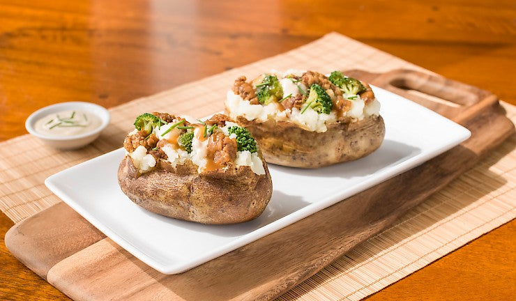 Beef & Broccoli Loaded Baked Potatoes