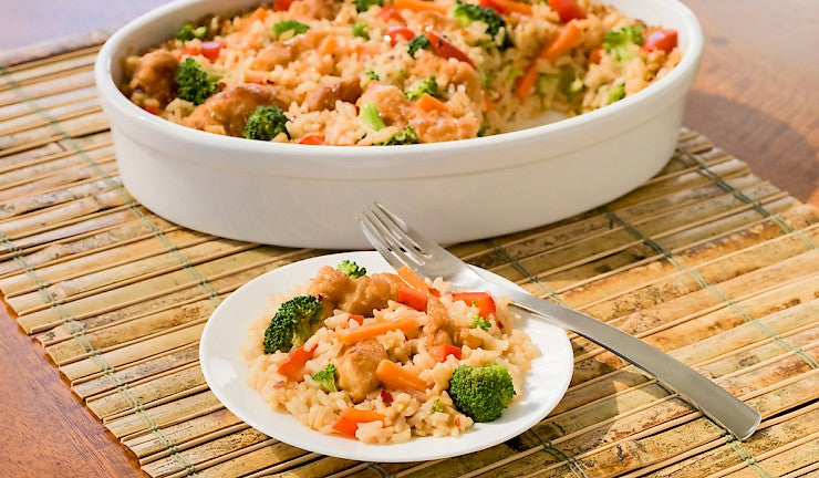 General Tso's Chicken Rice Bake