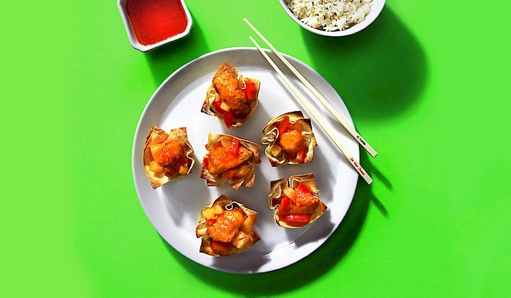 Sweet & Sour Chicken Wonton Cups
